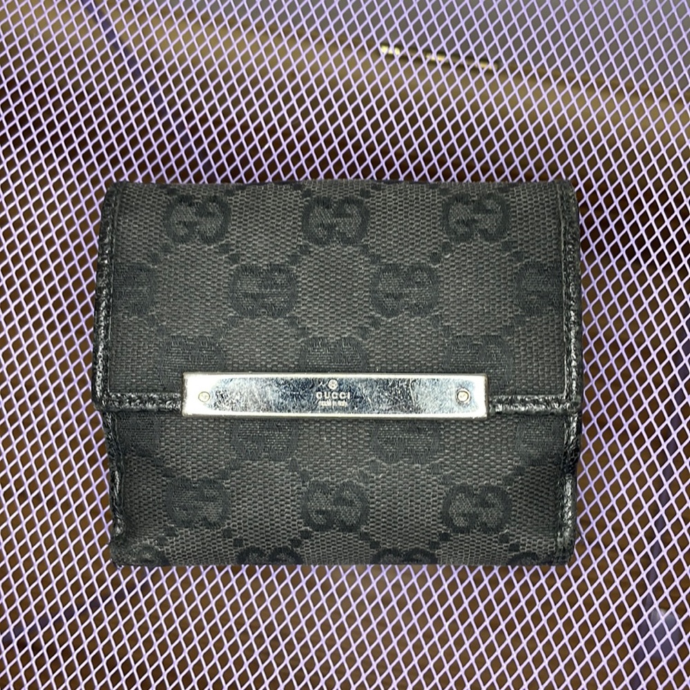 Gucci Black Canvas GG Wallet